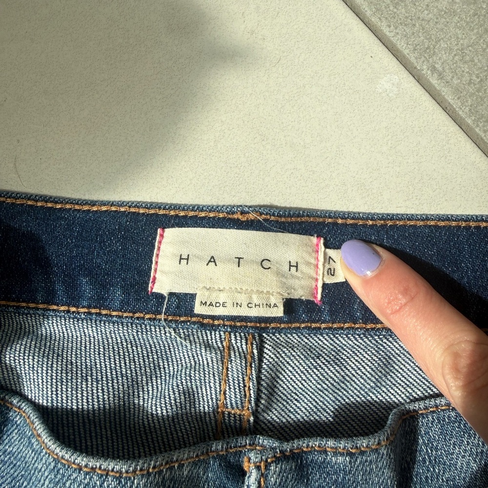 Hatch maternity Raw-Hem Blue Denim Women's Shorts - Picture 2 of 3